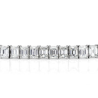6.67ct Emerald Cut Diamond Tennis Bracelet in 18k White Gold