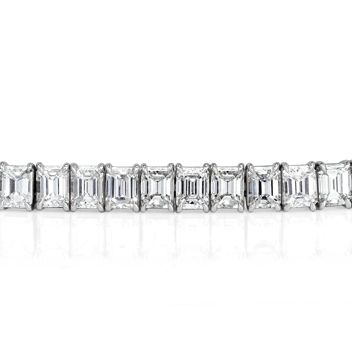 6.67ct Emerald Cut Diamond Tennis Bracelet in 18k White Gold