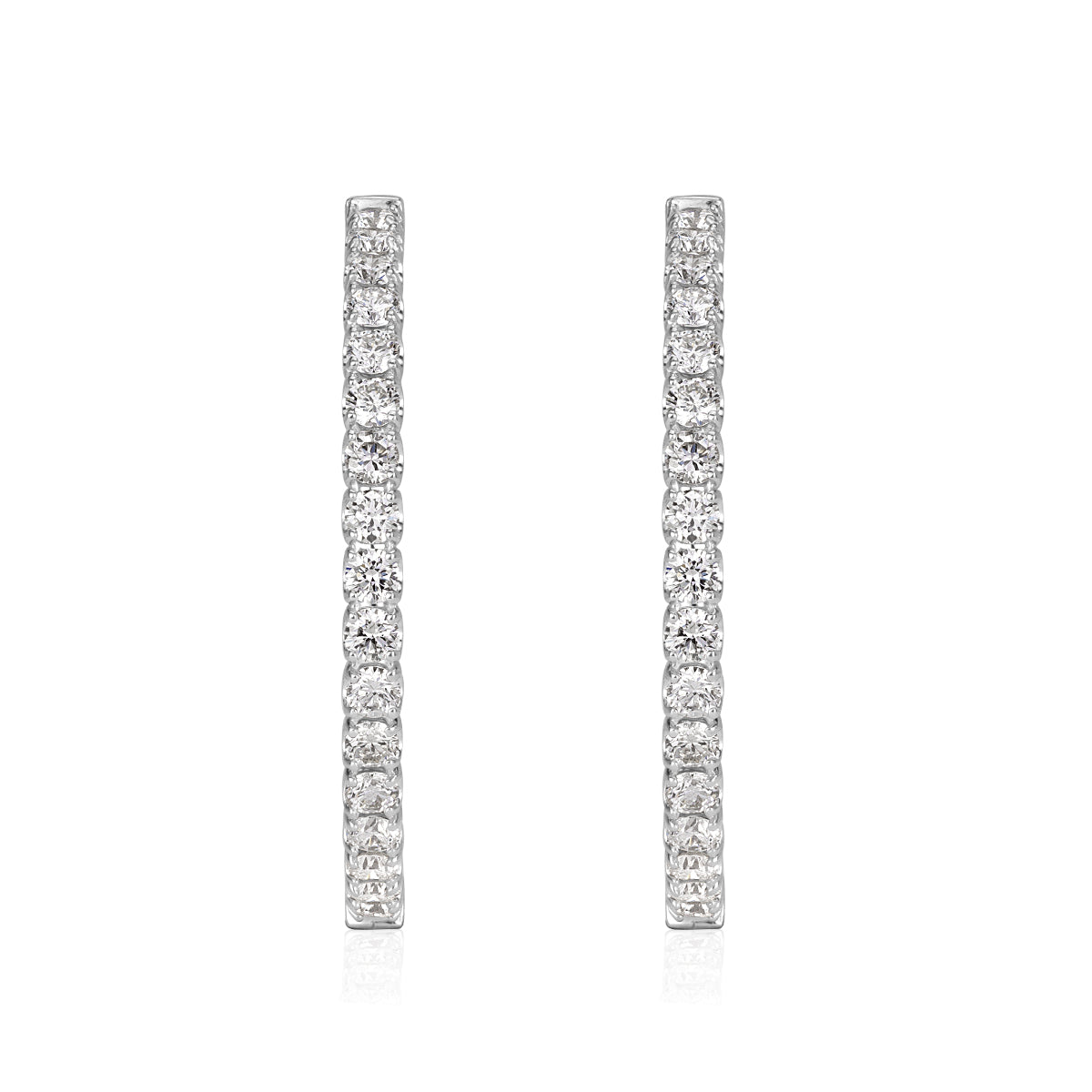 2.37ct Round Brilliant Cut Diamond Hoop Earrings in 1'