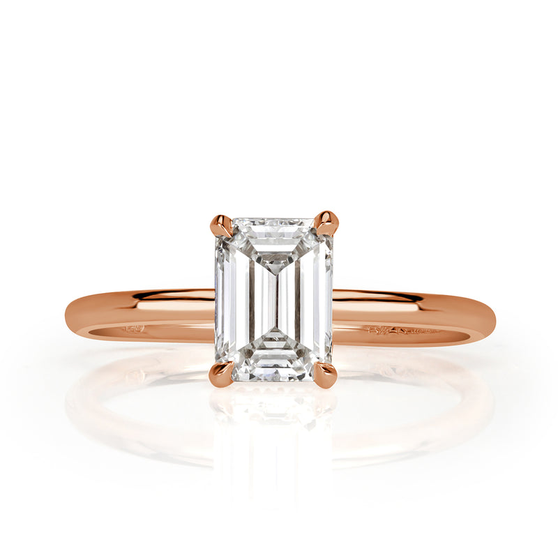 1.28ct Emerald Cut Diamond Engagement Ring