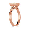 0.95ct Emerald and Trapezoid Cut Mosaic Diamond Ring in 14k Rose Gold