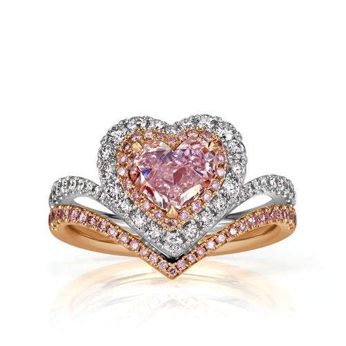 5ct Heart Cut Pink Sapphire Engagement Ring | SayaBling Jewelry