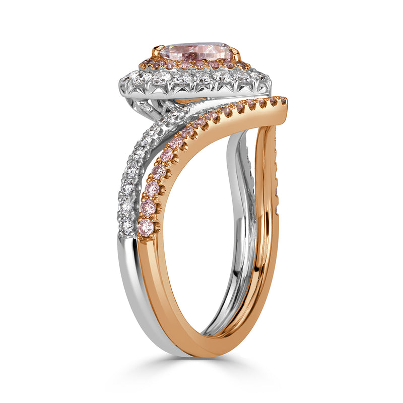 1.83ct Fancy Brownish Pink Heart Shaped Diamond Engagement Ring