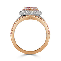 1.83ct Fancy Brownish Pink Heart Shaped Diamond Engagement Ring