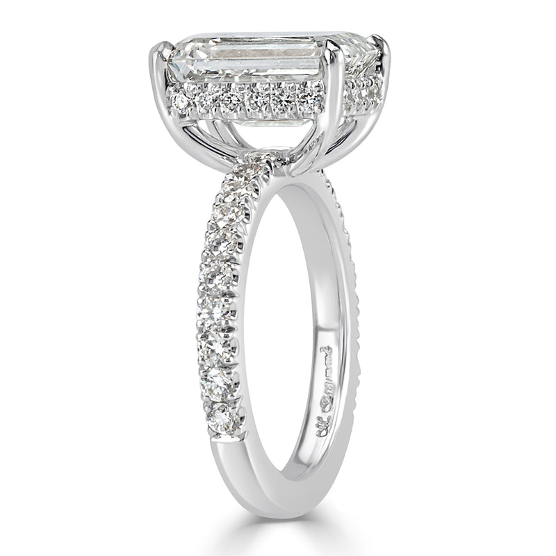 3.53ct Emerald Cut Diamond Engagement Ring