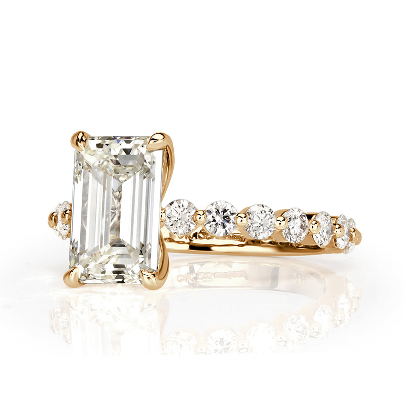 3.92ct Emerald Cut Diamond Engagement Ring