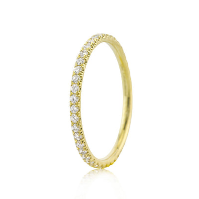 0.28ct Round Brilliant Cut Diamond Pinky Ring in 18k Yellow Gold