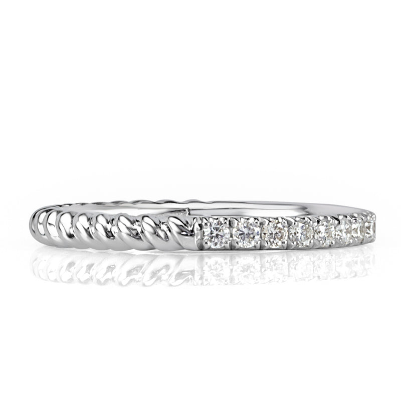 0.30ct Round Brilliant Cut Diamond Twisted Rope Wedding Band in Platinum