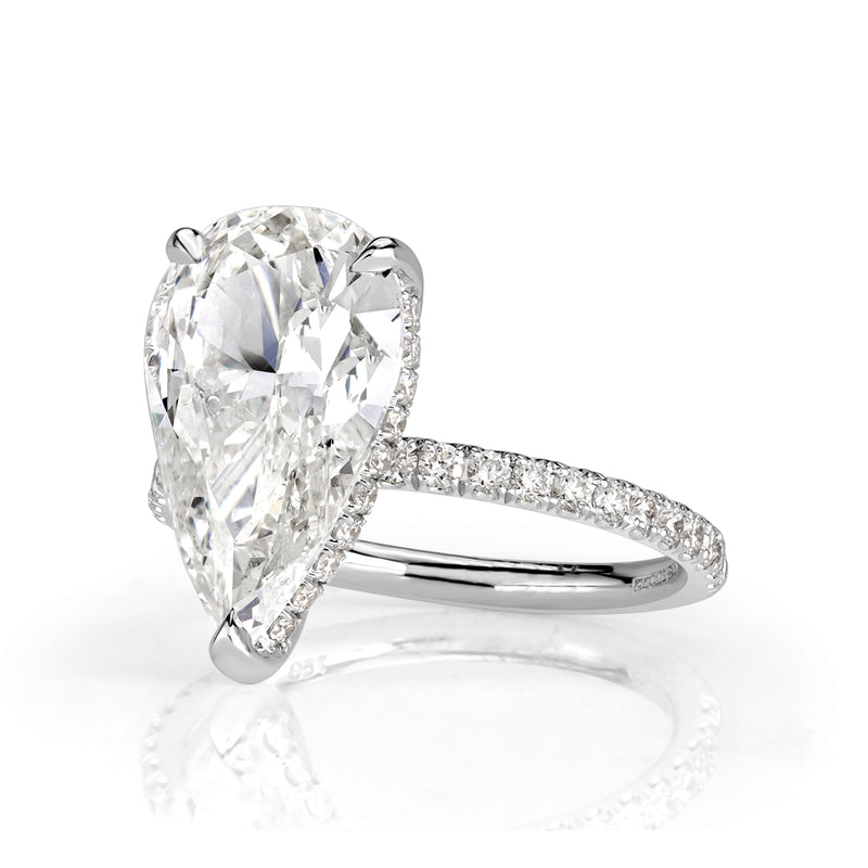 3.99ct Pear Shaped Diamond Engagement Ring