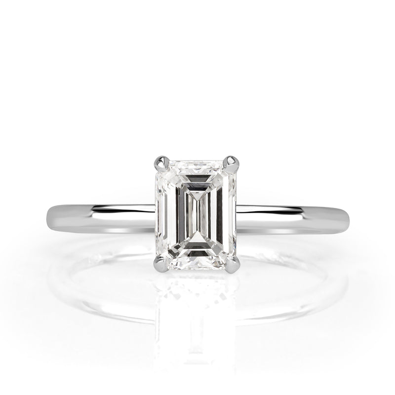 1.22ct Emerald Cut Diamond Engagement Ring