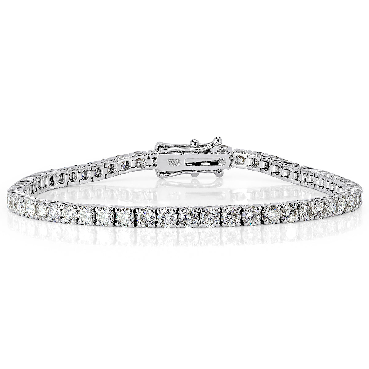 5.62ct Round Brilliant Cut Diamond Tennis Bracelet in 14k White Gold in 7'