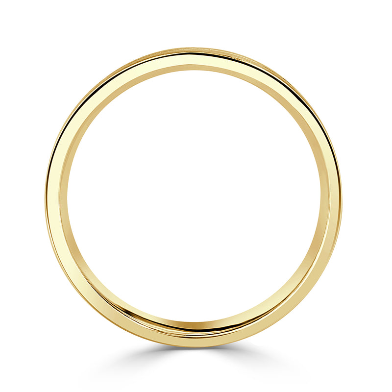 Men's Single Groove Satin Finish Wedding Band in 14k Yellow Gold 6.0mm