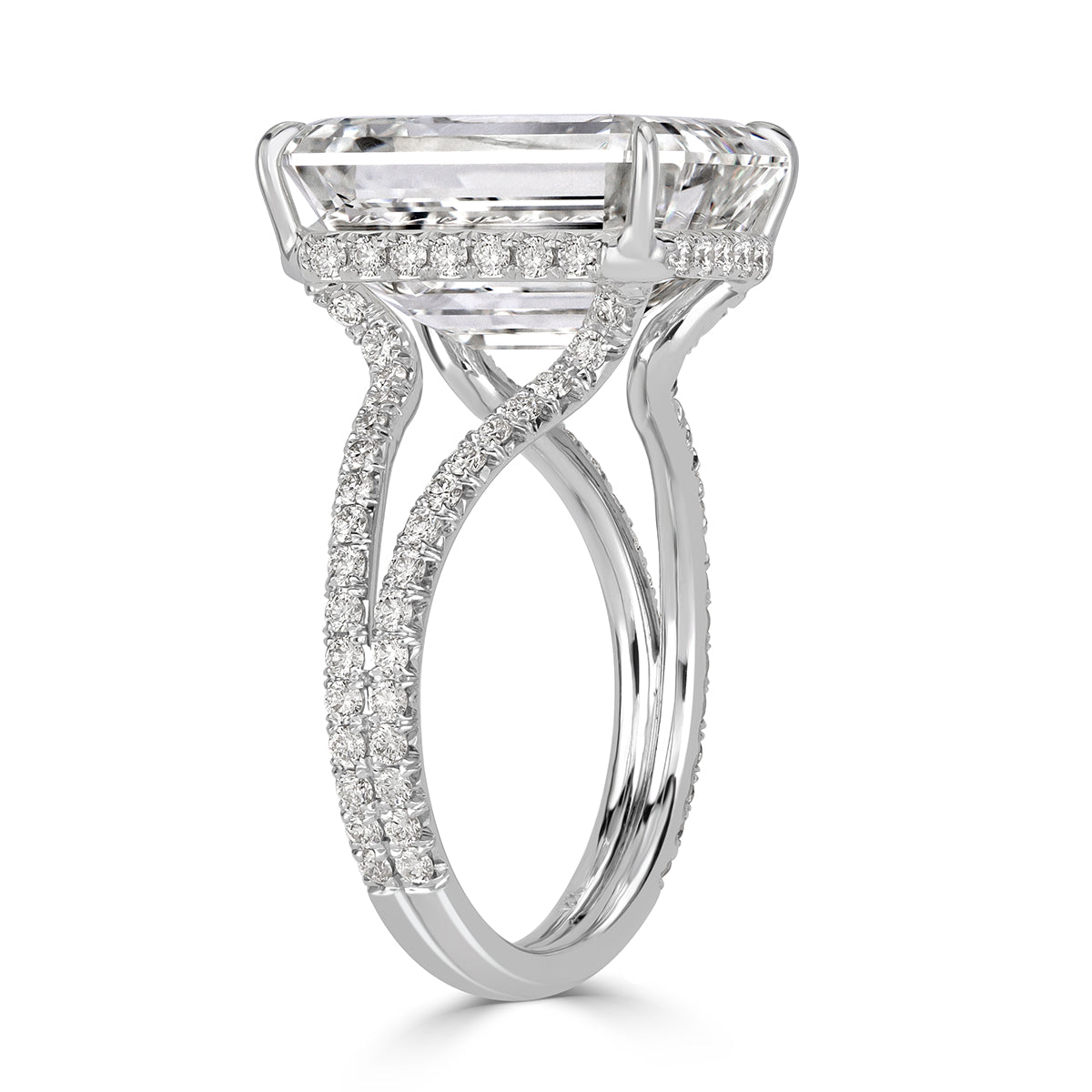 12.08ct Emerald Cut Diamond Engagement Ring