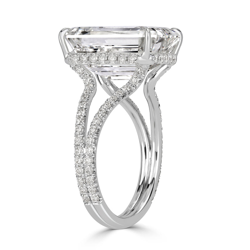 12.08ct Emerald Cut Diamond Engagement Ring