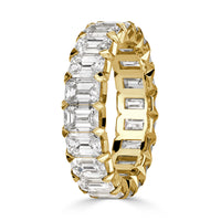 6.11ct Emerald Cut Diamond Eternity Band in 18k Yellow Gold