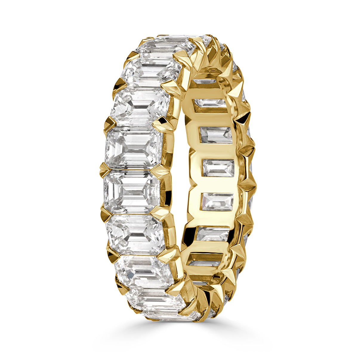 6.11ct Emerald Cut Diamond Eternity Band in 18k Yellow Gold