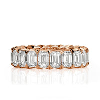 6.11ct Emerald Cut Diamond Eternity Band in 18k Rose Gold