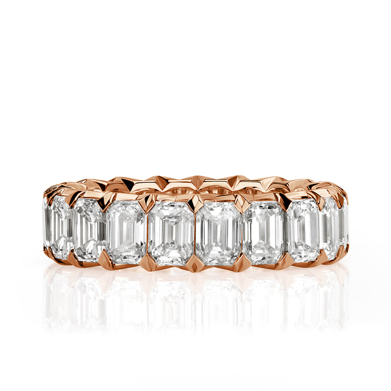 6.11ct Emerald Cut Diamond Eternity Band in 18k Rose Gold