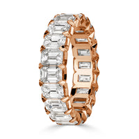 6.11ct Emerald Cut Diamond Eternity Band in 18k Rose Gold