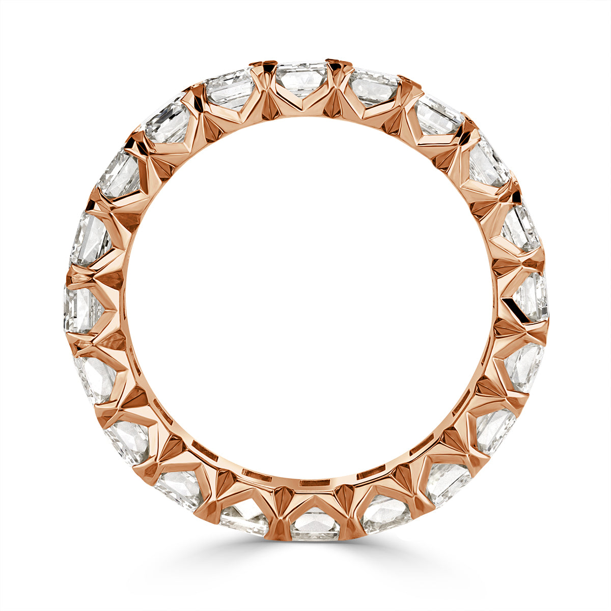 6.11ct Emerald Cut Diamond Eternity Band in 18k Rose Gold