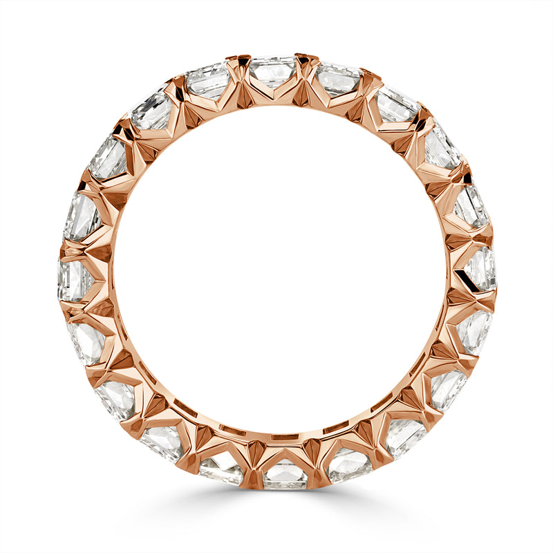 6.11ct Emerald Cut Diamond Eternity Band in 18k Rose Gold