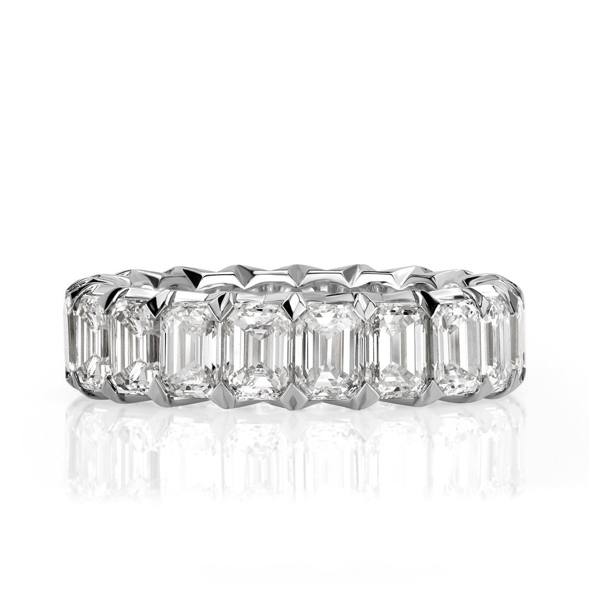 6.11ct Emerald Cut Diamond Eternity Band in 18k White Gold