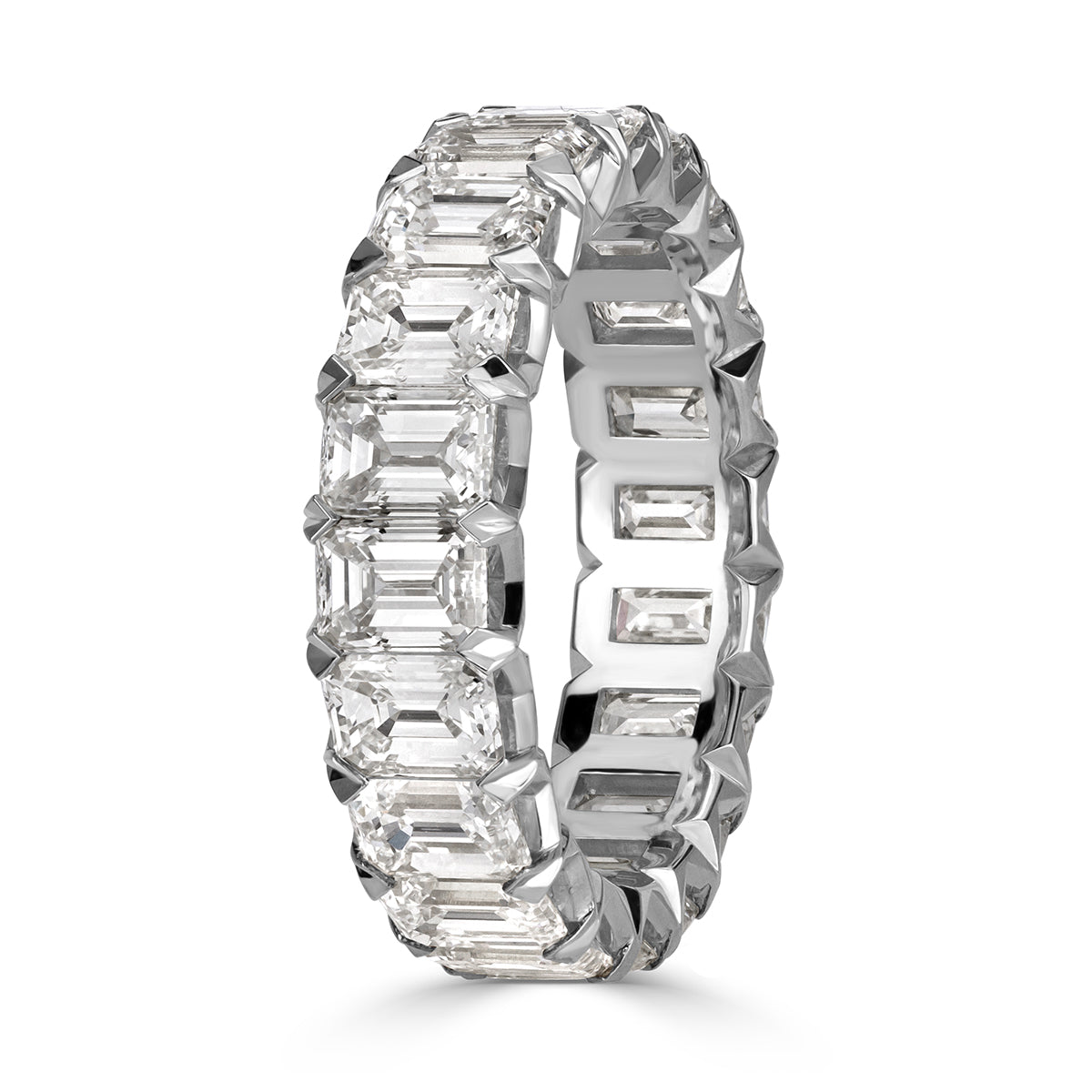 6.11ct Emerald Cut Diamond Eternity Band in 18k White Gold