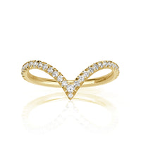 0.30ct Round Brilliant Cut Diamond V Band in 18k Yellow Gold