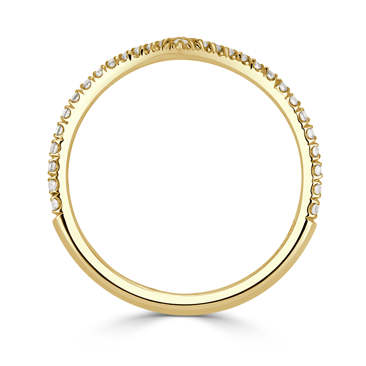 0.30ct Round Brilliant Cut Diamond V Band in 18k Yellow Gold