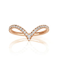 0.30ct Round Brilliant Cut Diamond V Band in 18k Rose Gold