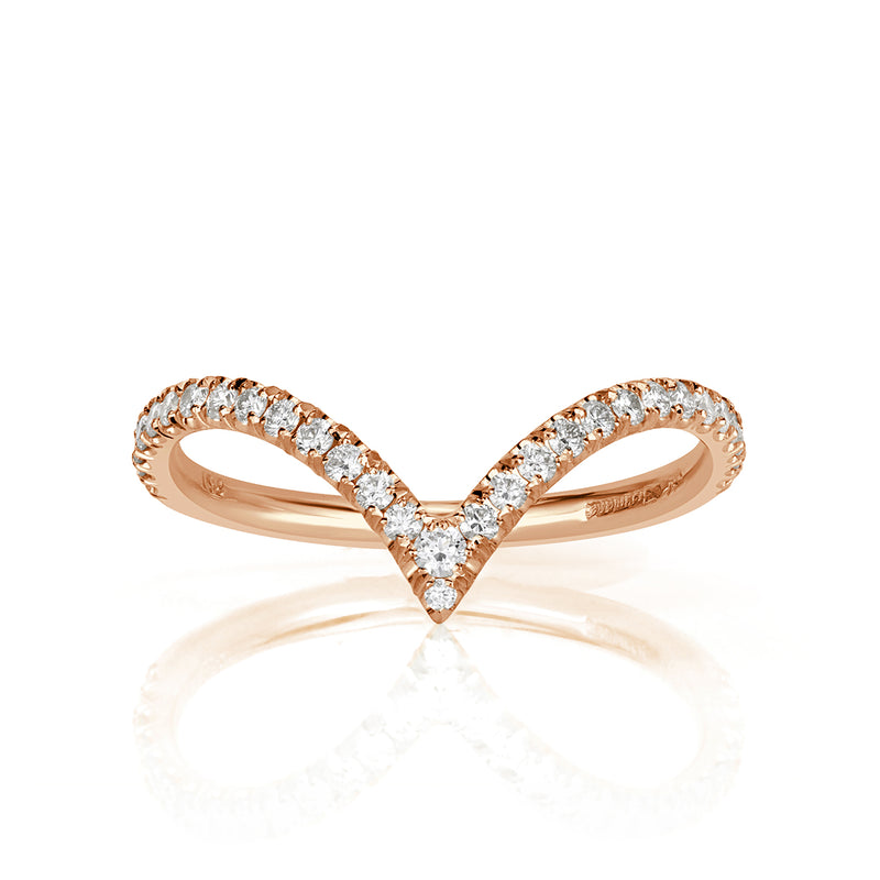 0.30ct Round Brilliant Cut Diamond V Band in 18k Rose Gold