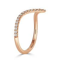 0.30ct Round Brilliant Cut Diamond V Band in 18k Rose Gold