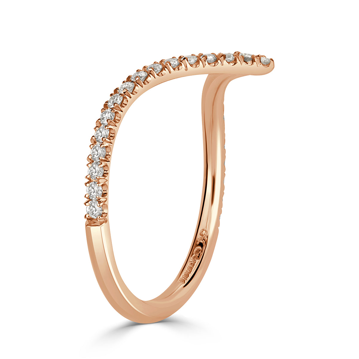 0.30ct Round Brilliant Cut Diamond V Band in 18k Rose Gold