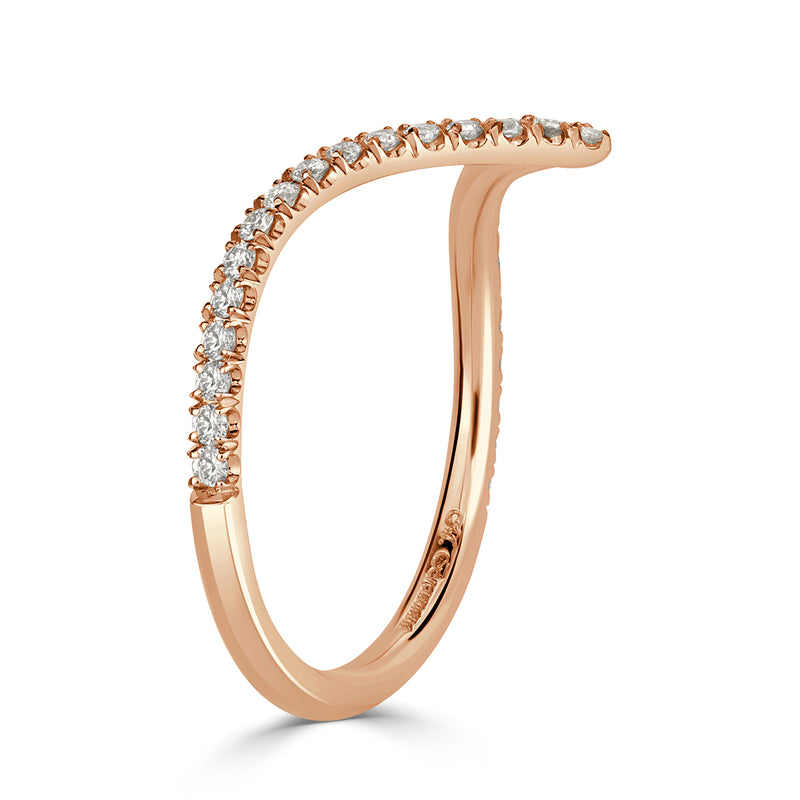 0.30ct Round Brilliant Cut Diamond V Band in 18k Rose Gold