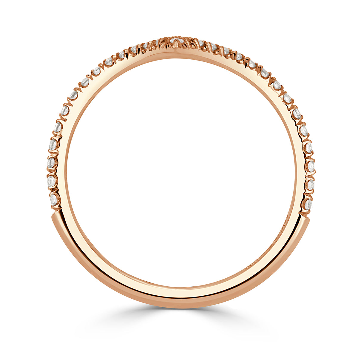 0.30ct Round Brilliant Cut Diamond V Band in 18k Rose Gold