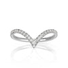 0.30ct Round Brilliant Cut Diamond V Band in 18k White Gold