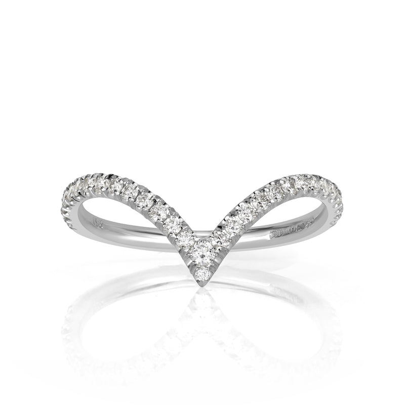 0.30ct Round Brilliant Cut Diamond V Band in 18k White Gold