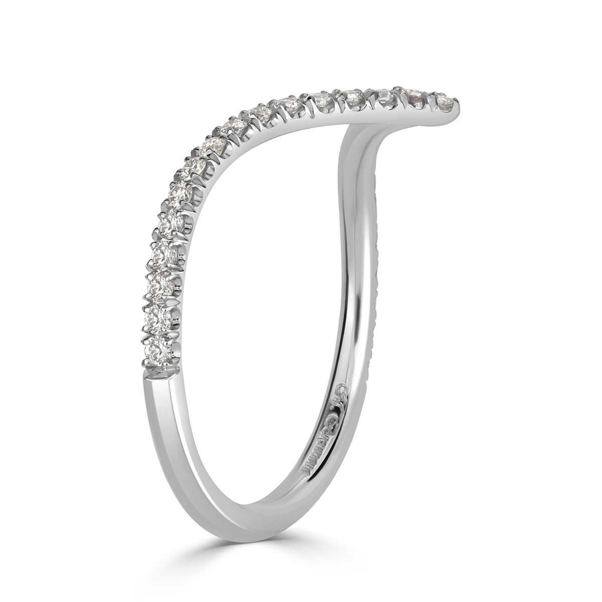 0.30ct Round Brilliant Cut Diamond V Band in 18k White Gold
