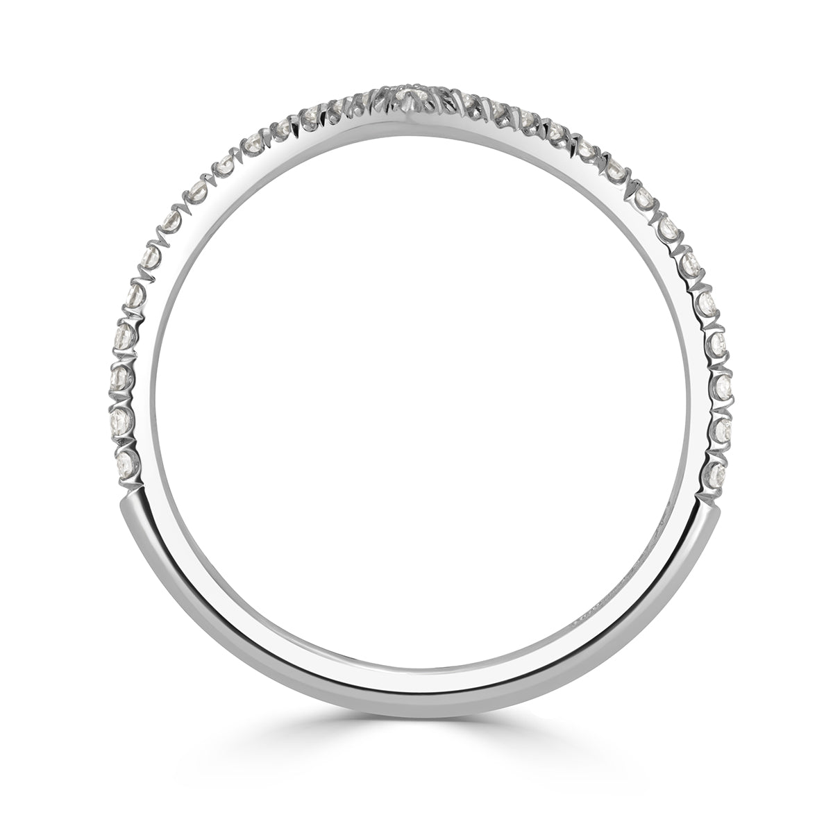 0.30ct Round Brilliant Cut Diamond V Band in 18k White Gold