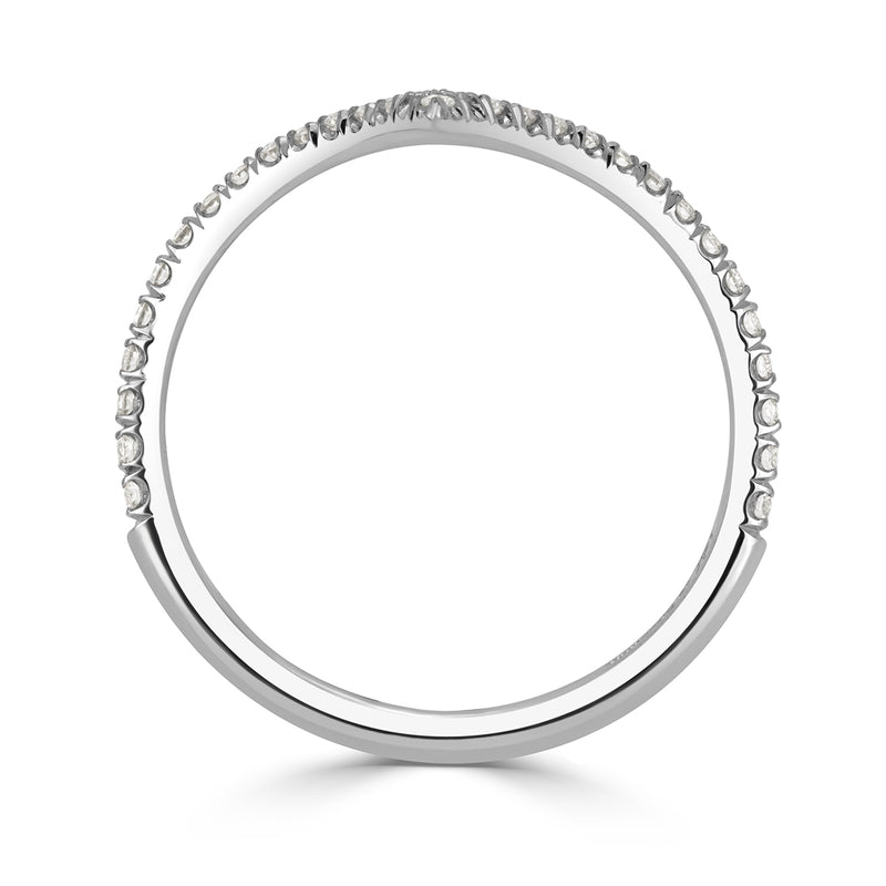 0.30ct Round Brilliant Cut Diamond V Band in 18k White Gold
