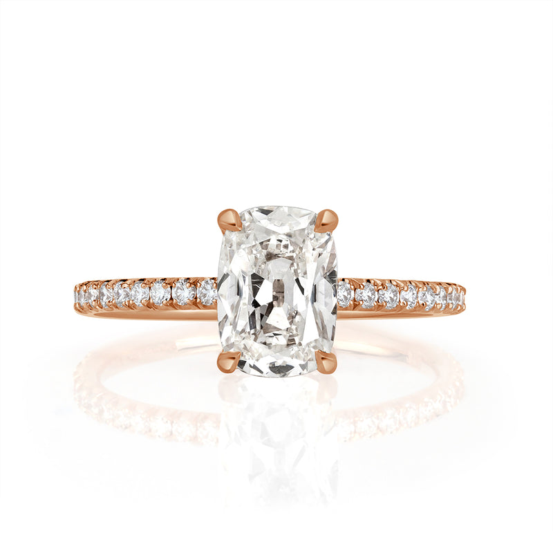 1.85ct Old Mine Cut Diamond Engagement Ring
