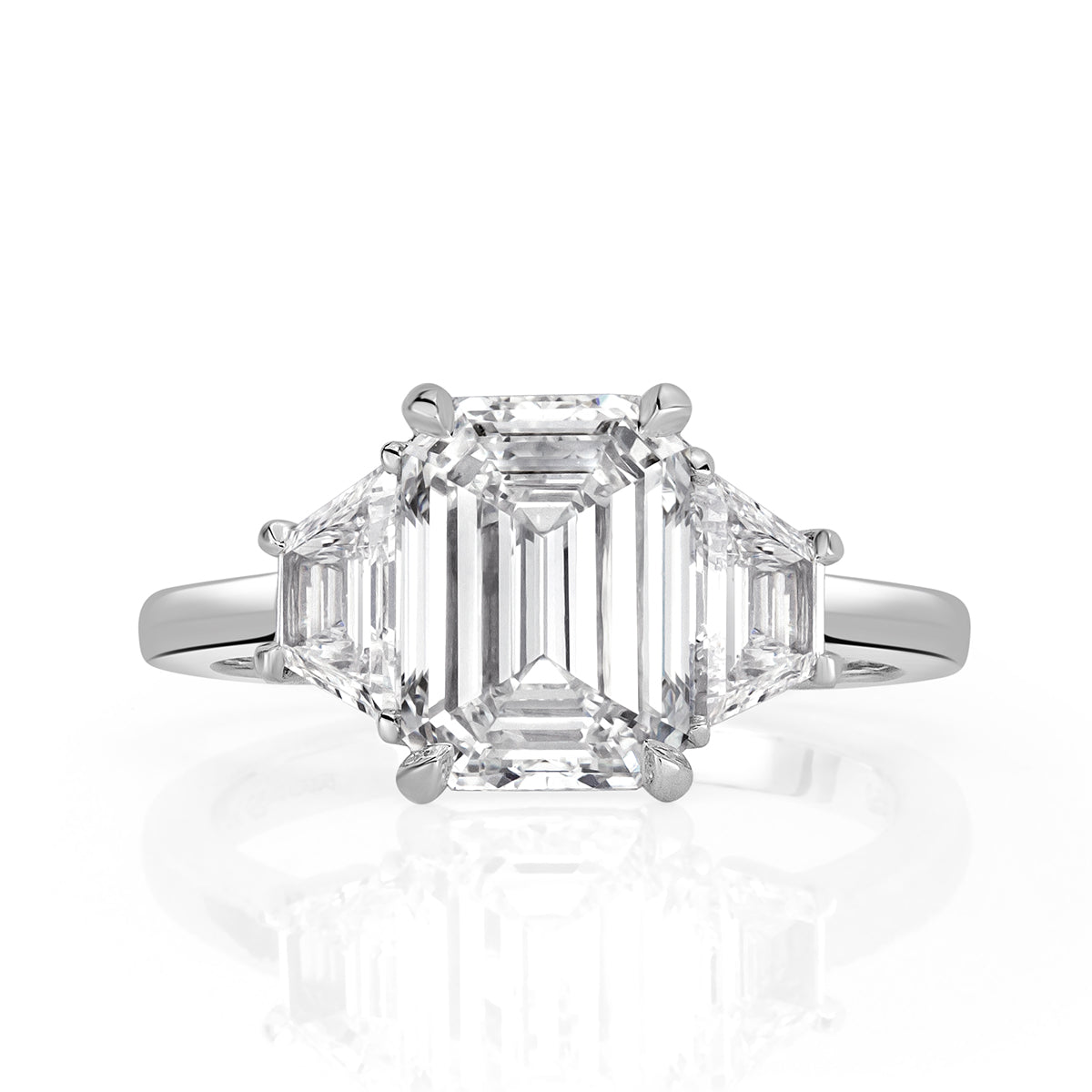 3.80ct Emerald Cut Diamond Engagement Ring