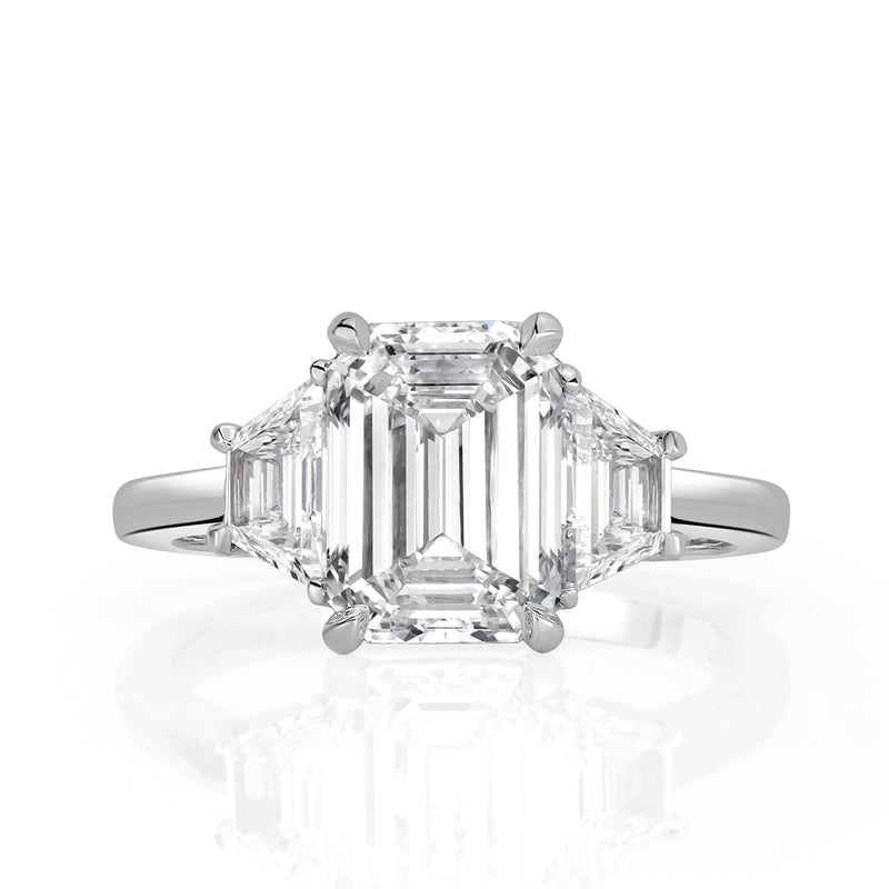 3.80ct Emerald Cut Diamond Engagement Ring