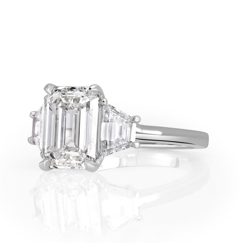3.80ct Emerald Cut Diamond Engagement Ring