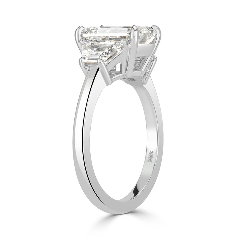 3.80ct Emerald Cut Diamond Engagement Ring