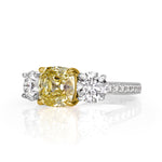 3.43ct Old Mine Cut Fancy Yellow Diamond Engagement Ring By Tiffany & Co.