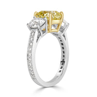 3.43ct Old Mine Cut Fancy Yellow Diamond Engagement Ring By Tiffany & Co.