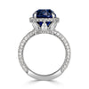 7.95ct Oval Cut Blue Sapphire Diamond Engagement Ring