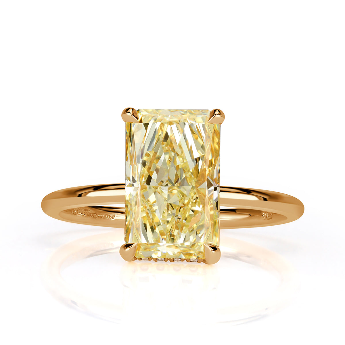 3.71ct Fancy Light Yellow Radiant Cut Diamond Engagement Ring