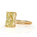 3.71ct Fancy Light Yellow Radiant Cut Diamond Engagement Ring
